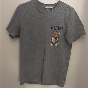 Moschino Gray T-Shirt with Teddy Bear Design